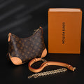 Louis Vuitton Boulogne Monogram Canvas Shoulder Bag – Classic Brown with Vachetta Leather Trim (M45832)